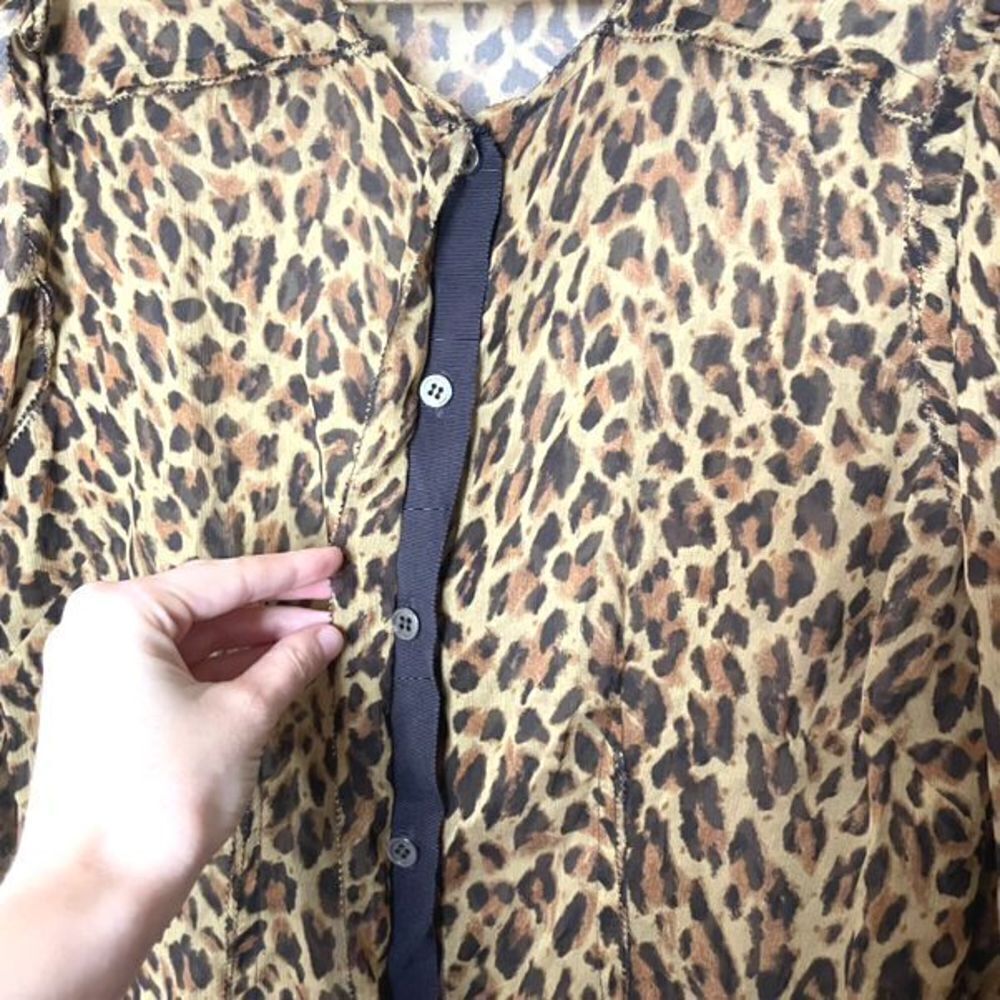 J. Crew Collection‎ Leopard Print Button Down Blouse - Picture 7 of 7